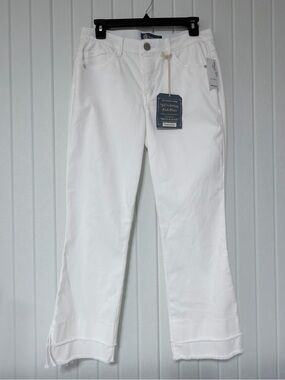 Democracy White Kick Flare Jeans Women’s Mid Rise Stretch Denim